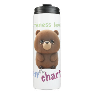 Teddy Bear Cuteness Level Cute Adorable Funny Thermal Tumbler