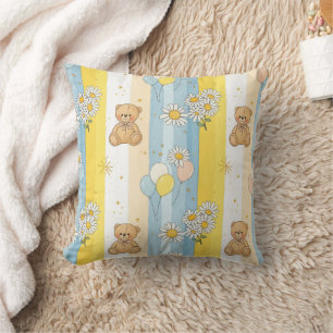 Teddy Bear Daisy Garden Pattern (13) Cushion