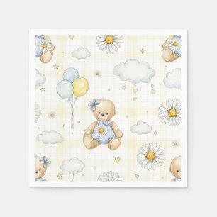 Teddy Bear Daisy Garden Pattern (15) Napkin