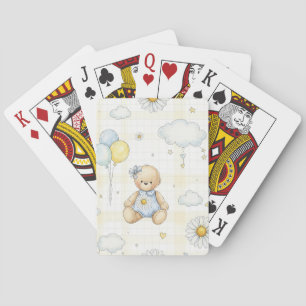 Teddy Bear Daisy Garden Pattern (15) Playing Cards