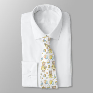 Teddy Bear Daisy Garden Pattern (16) Tie