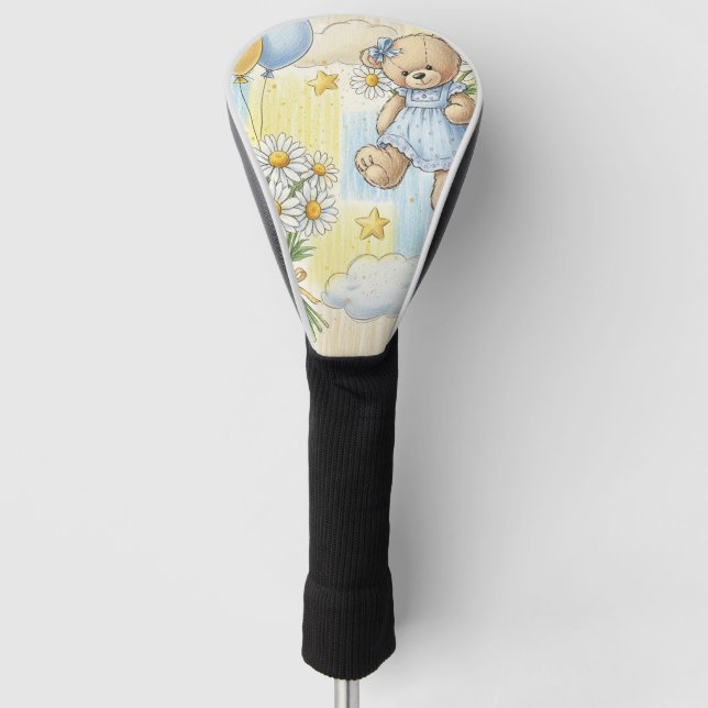 Teddy Bear Daisy Garden Pattern (2) Golf Head Cover (Front)