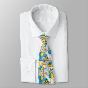 Teddy Bear Daisy Garden Pattern (4) Tie