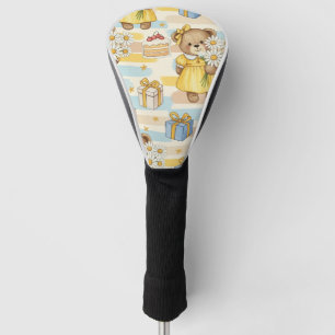 Teddy Bear Daisy Garden Pattern (5) Golf Head Cover