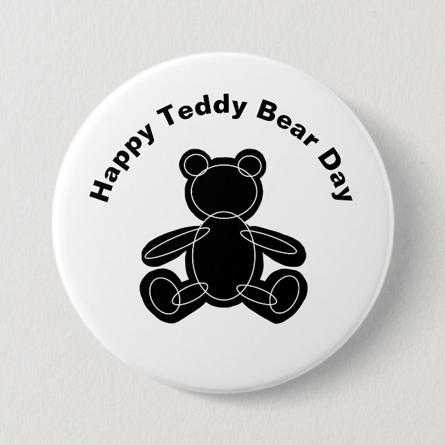 Teddy Bear Day Outline Button (Front)