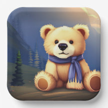Teddy Bear Design Paper Plate 
