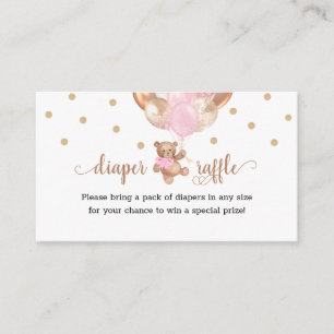 Teddy Bear Diaper Raffle Baby Shower Enclosure Car Card