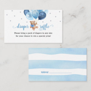 Teddy Bear Diaper Raffle Baby Shower Enclosure Car Card