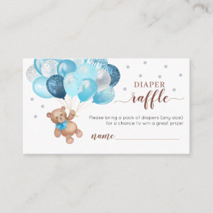 Teddy Bear Diaper Raffle Baby Shower Enclosure Card