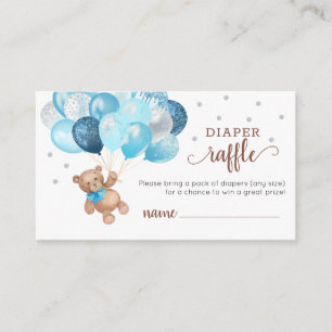 Teddy Bear Diaper Raffle Baby Shower Enclosure Card
