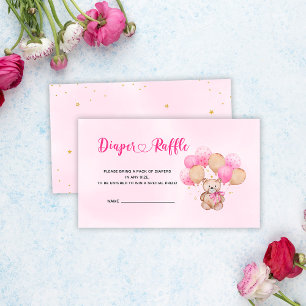 Teddy Bear Diaper Raffle Enclosure Card