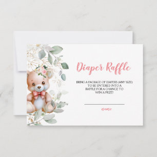 Teddy Bear diaper raffle ticket