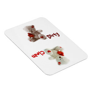 Teddy Bear Dirty Clean Flexible Magnet