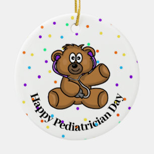 Teddy Bear Doctor Paediatrician Name Ornament