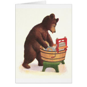 Teddy Bear Does the Laundry