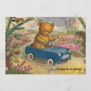Teddy Bear Drive Birthday Party Invitation