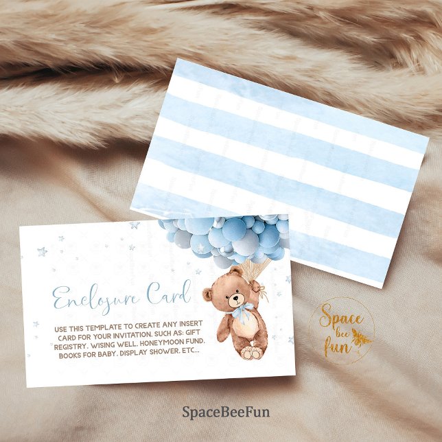 Teddy bear  Enclosure Card, Invitation DetailsRSVP (Teddy bear ,Enclosure Card,Invitation,Details Card,RSVP card,Book For Baby,Editable Instant Download)