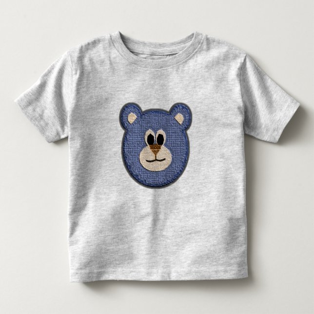 Teddy Bear Face (boy) Toddler T-Shirt (Front)
