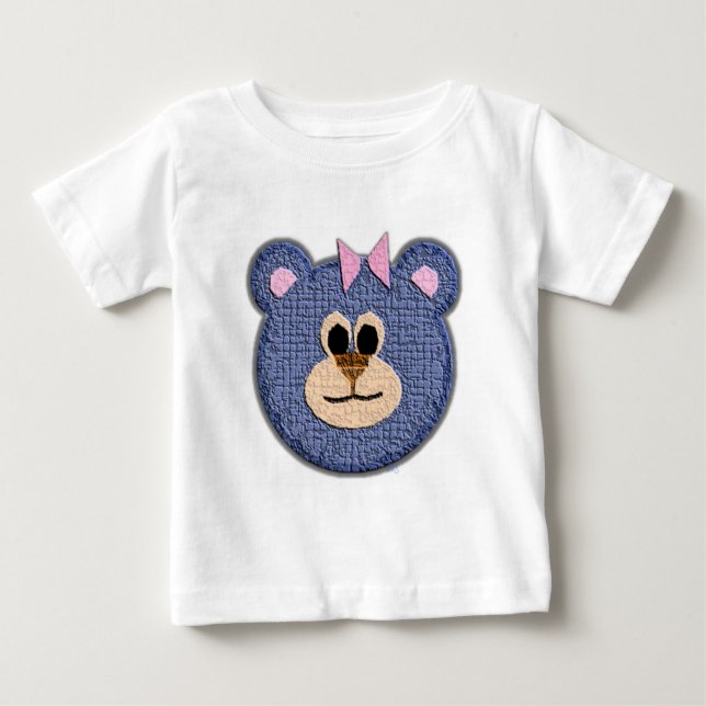 Teddy Bear Face (girl) Baby T-Shirt (Front)