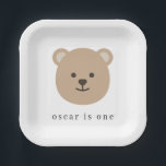 Teddy Bear Face - Paper Napkin Paper Plate<br><div class="desc">A sweet teddy bear face design,  perfect for your teddy bear's picnic party!</div>