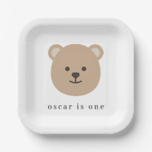 Teddy Bear Face - Paper Napkin Plate