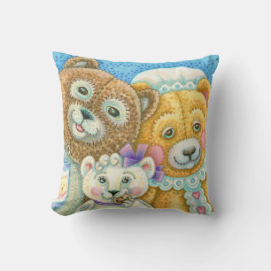 Teddy Bear Family Bruin THROW PILLOW