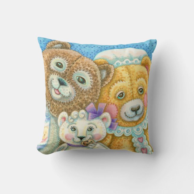 Teddy Bear Family Bruin THROW PILLOW (Front)