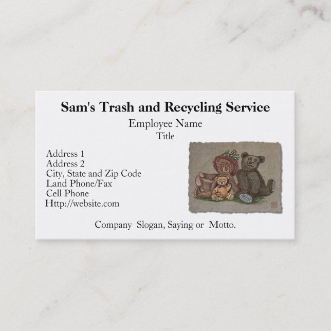 Teddy Bear Family Business Card (Front)