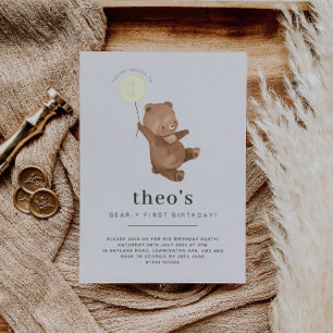 Teddy Bear First Birthday Gold