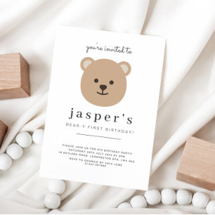 Teddy Bear First Birthday Invitation