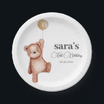 Teddy Bear First Birthday Party Paper Plate<br><div class="desc">Teddy Bear First Birthday Party</div>