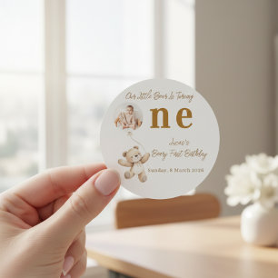 Teddy Bear First Birthday Stickers
