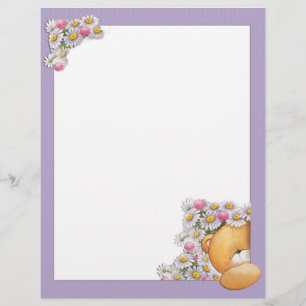 Teddy Bear Flowers Letterhead