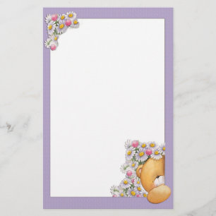 Teddy Bear Flowers Stationery