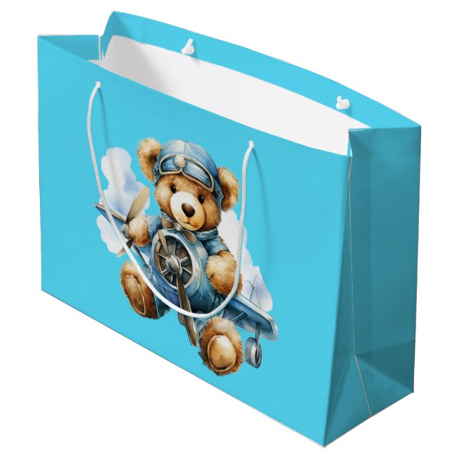 Teddy Bear Flyer  Large Gift Bag (Back Angled)