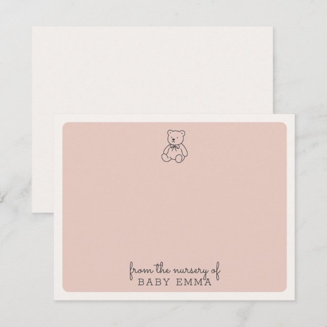 Teddy bear, from the nursery of card (Front/Back)