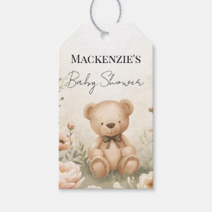 Teddy Bear Garden Custom Name Baby Shower Gift Tags