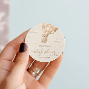 Teddy Bear Gender Neutral Baby Shower Classic Round Sticker