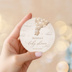 Teddy Bear Gender Neutral Baby Shower Classic Round Sticker