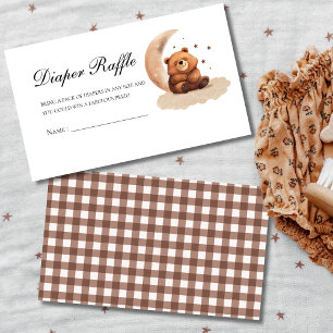 Teddy bear gender neutral baby shower Diaper Enclosure Card