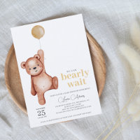 Teddy Bear Gender Neutral Baby Shower Invitation