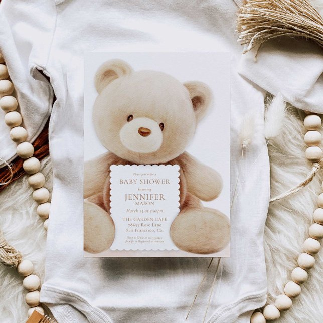 Teddy Bear Gender Neutral Baby Shower Invitation (Creator Uploaded)