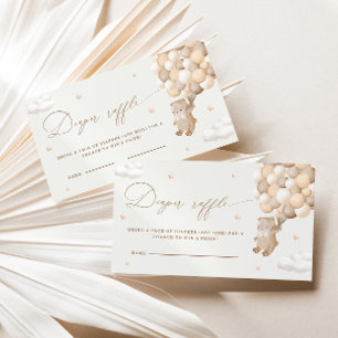 Teddy Bear Gender Neutral Diaper Raffle Enclosure Card