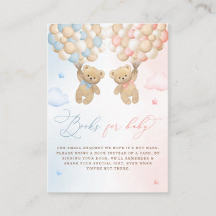 Teddy Bear Gender Reveal Book Request Enclosure Card