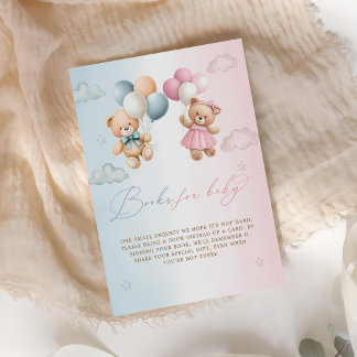 Teddy Bear Gender Reveal Book Request Enclosure Card