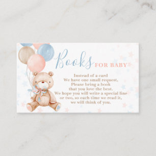 Teddy Bear Gender Reveal Bring a Book Card