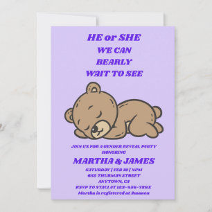 Teddy Bear Gender Reveal Invitation