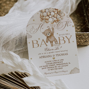 Teddy Bear Gender Reveal Invitation