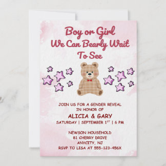 Teddy Bear Gender Reveal Invitation
