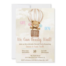 Teddy Bear Gender Reveal Invitation